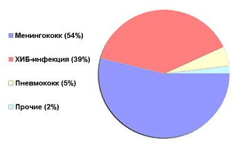 Причины гнойных менингитов у детей до 5 лет в России